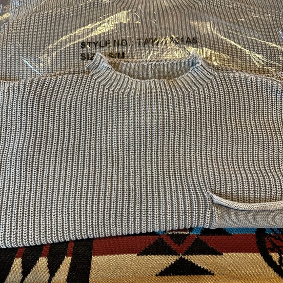 Zenana Crop Sweater ~ Light Gray - Picture 3 of 4